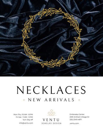 Plantilla de diseño de Jewelry Collection Ad with Elegant Necklace Poster 8.5x11in 