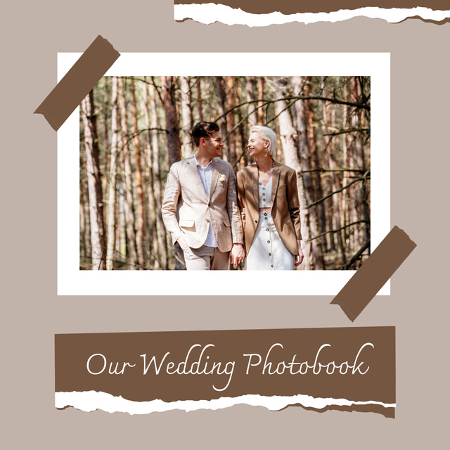 Photos of Amazing Wedding in Forest Photo Book Modelo de Design