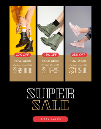 Designvorlage Fashion Ad with Woman in Stylish Shoes für Poster 22x28in