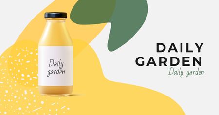 Template di design Bottle with Healthy Juice Facebook AD