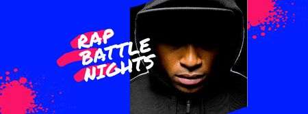 Ontwerpsjabloon van Facebook cover van rap battle night aankondiging