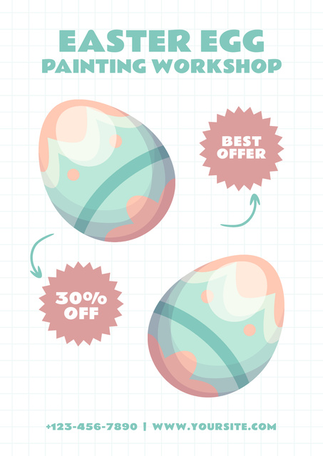 Ontwerpsjabloon van Poster van Easter Eggs Painting Workshop