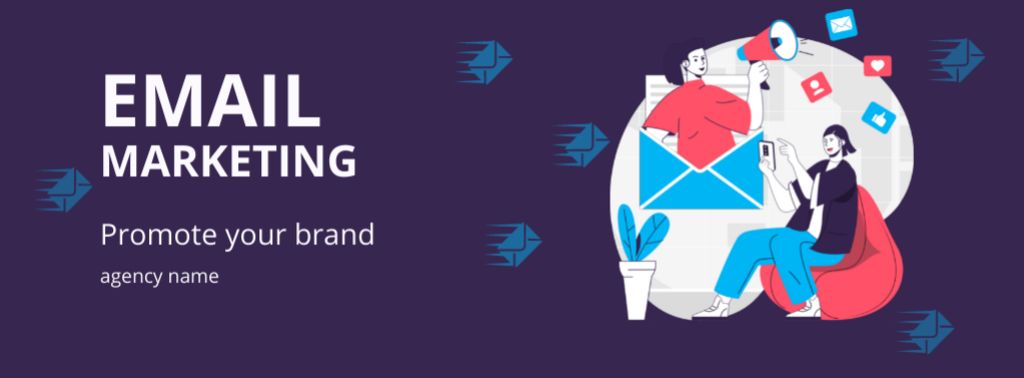Plantilla de diseño de Services of Email Marketing Facebook cover 