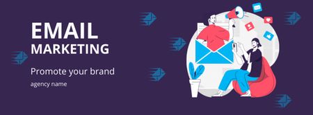 Modèle de visuel Services of Email Marketing - Facebook cover