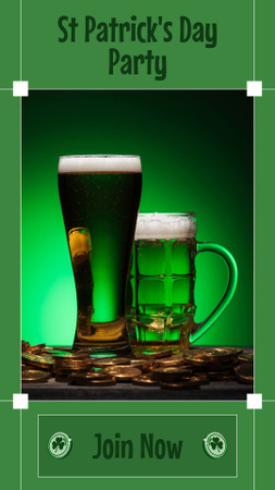Designvorlage St. Patrick's Day Beer Party Announcement für Instagram Story