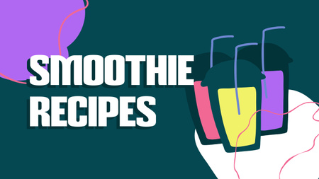 Szablon projektu Smoothie Recipies with Glasses Youtube Thumbnail