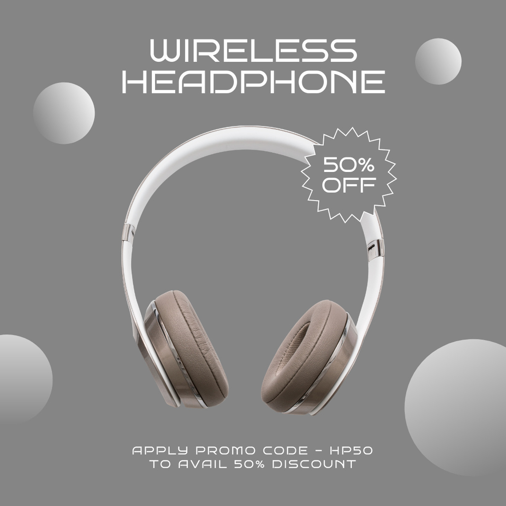 Special Discount on Wireless Headphones Instagram AD Modelo de Design