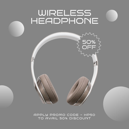 Special Discount on Wireless Headphones Instagram AD Design Template