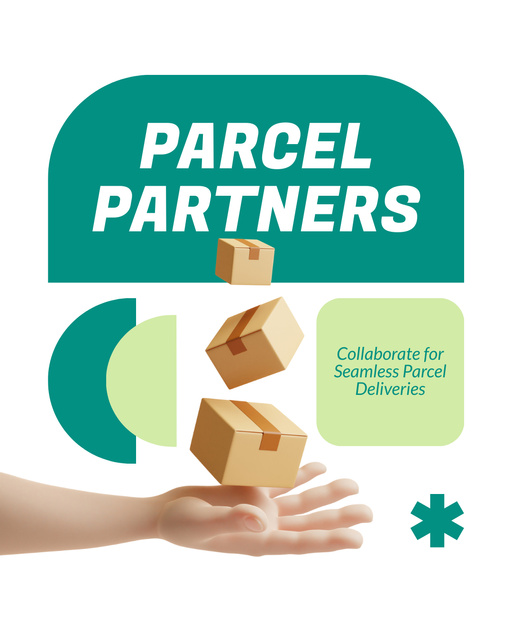 Plantilla de diseño de Parcels Shipping Partners Instagram Post Vertical 
