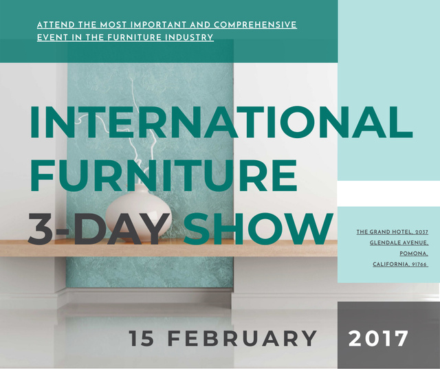 Furniture Show announcement Vase for home decor Facebook Modelo de Design