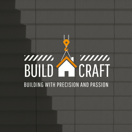 Nagy tapasztalattal rendelkező építőipari cég szolgáltatásainak promóciója Animated Logo tervezősablon