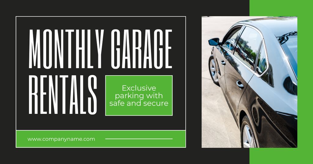 Rent Exclusive Parking Space in Garage Facebook AD Tasarım Şablonu