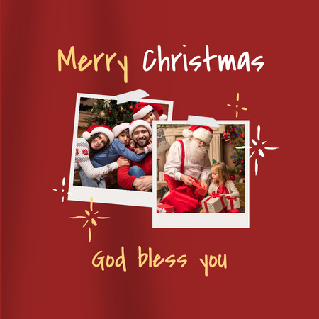Collage with Family for Christmas Instagram Design Template