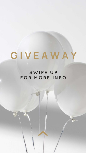 Balloons in White for Giveaway ad Instagram Story tervezősablon