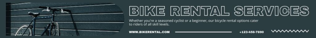 Bicycles Leasing Proposition on Dark Blue Leaderboard – шаблон для дизайна