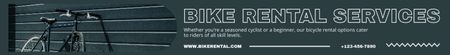 Bicycles Leasing Proposition on Dark Blue Leaderboard Design Template