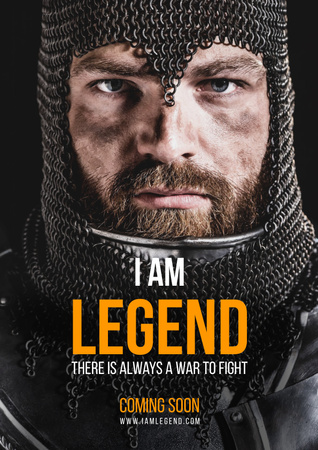 Template di design Knight in Armor with Motivational Phrase Poster