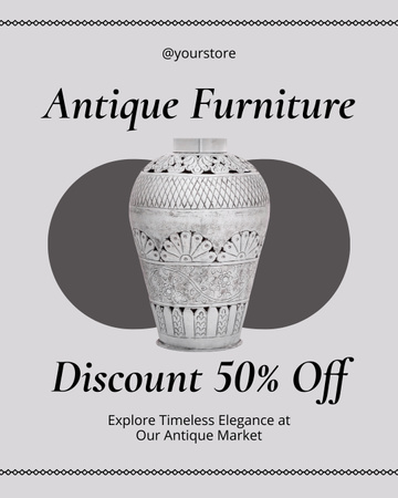 Platilla de diseño Chic Ornamental Vase With Discounts Instagram Post Vertical