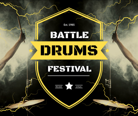 Music Battle Event Announcement Facebook Design Template