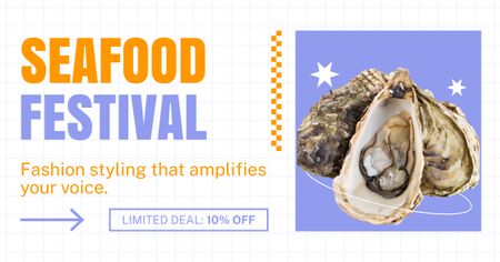 Seafood Festival Event Announcement with Delicious Clams Facebook AD Design Template