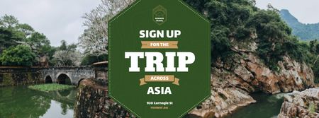 Trip Offer Scenic River View Facebook cover – шаблон для дизайну