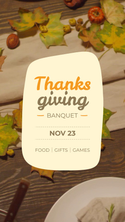 Thanksgiving Banquet With Wine And Booking TikTok Video Design Template