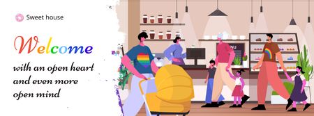 Plantilla de diseño de LGBT Families Community Invitation Facebook cover 