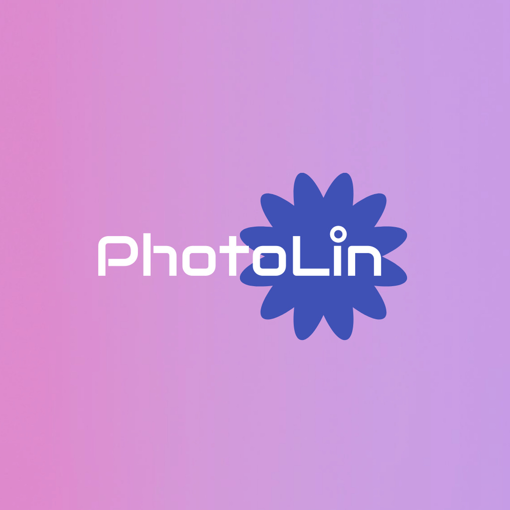 Photo Studio Emblem on Purple Logo 1080x1080px Tasarım Şablonu