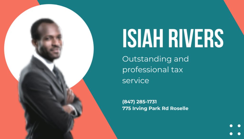 Outstanding and Professional Tax Service Business Card USデザインテンプレート