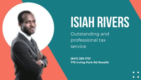 Outstanding and Professional Tax Service Business Card US Modelo de Design