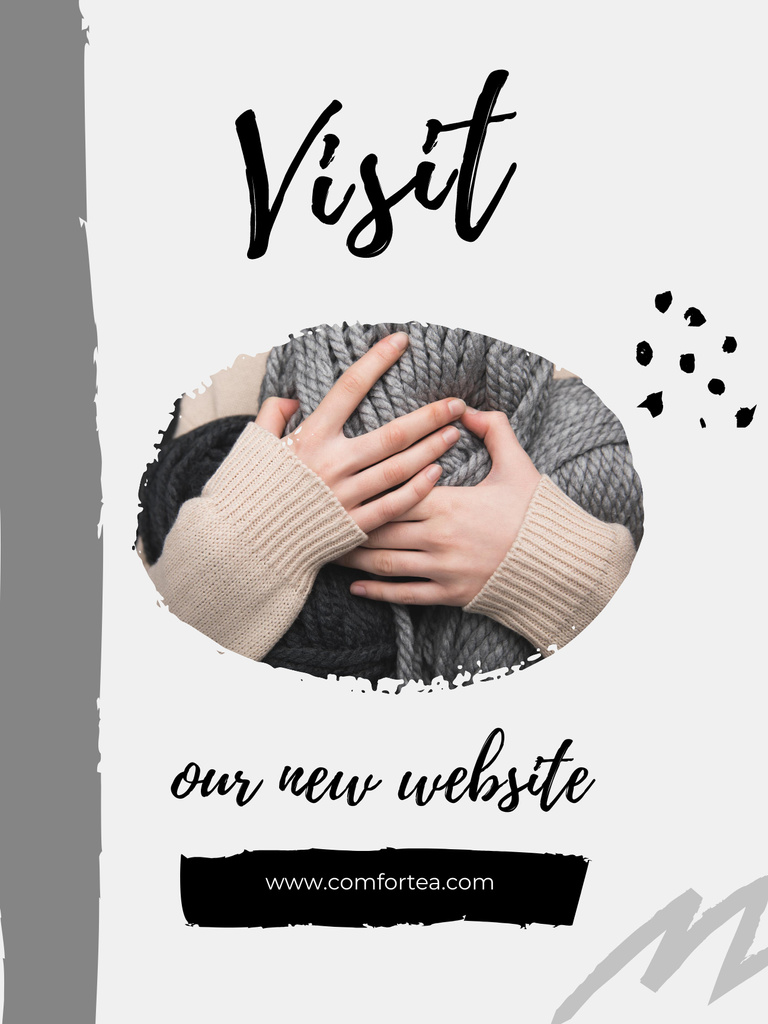 Website Ad with Threads in Basket Poster US Tasarım Şablonu