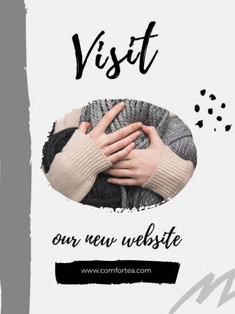 Website Ad with Threads in Basket Poster US Design Template