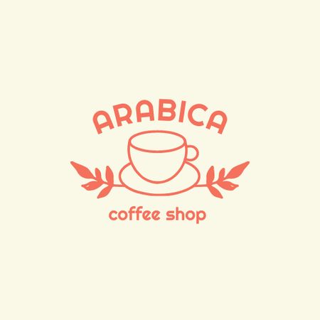 Cafe Ad with Coffee Cup Logo Šablona návrhu