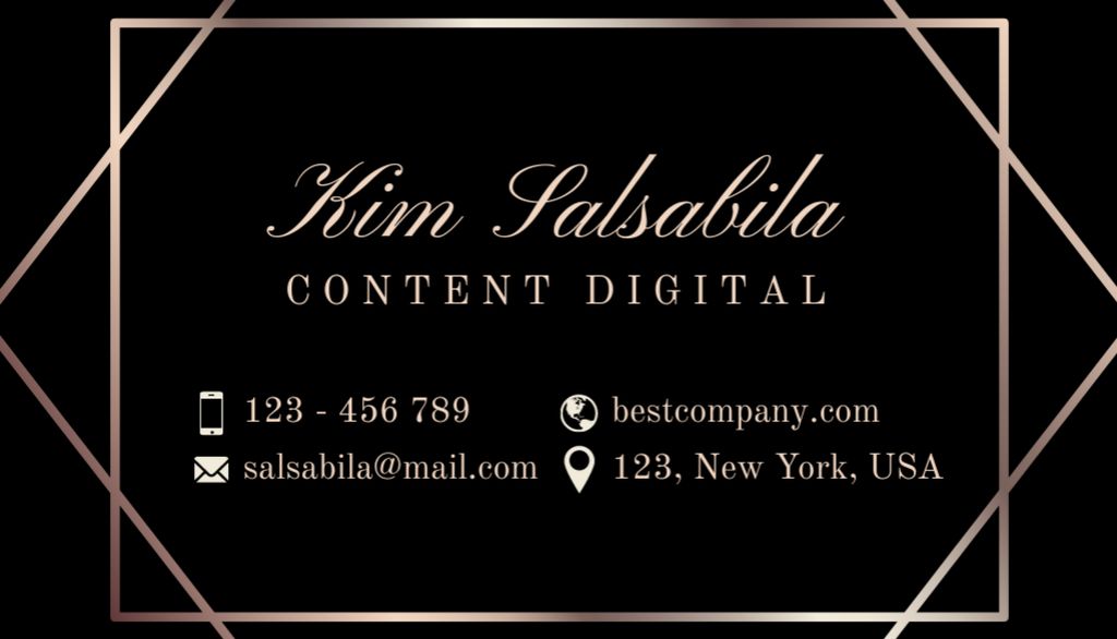 Contact Details on a Simple Black Pattern Business Card US Πρότυπο σχεδίασης