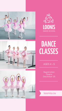 Ballet Classes Discount Offer in Pink Instagram Story Design Template