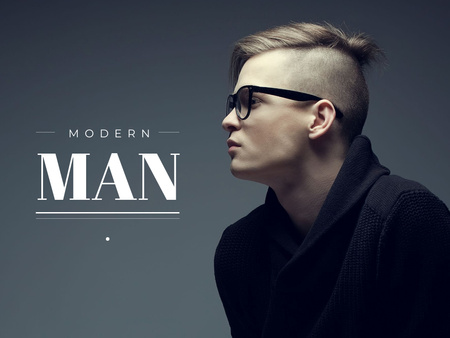 Stylish Man in glasses Presentation Design Template