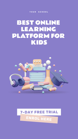 Designvorlage Online Courses for Kids für TikTok Video