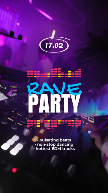 Designvorlage Rave Party in Night Club für TikTok Video