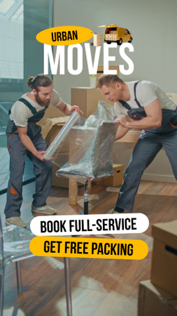 Full Service Moving With Booking And Free Packing TikTok Video Design Template