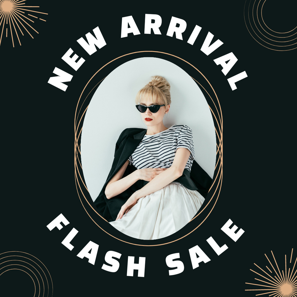 Ontwerpsjabloon van Instagram van New Garments Arrival And Flash Sale Announcement