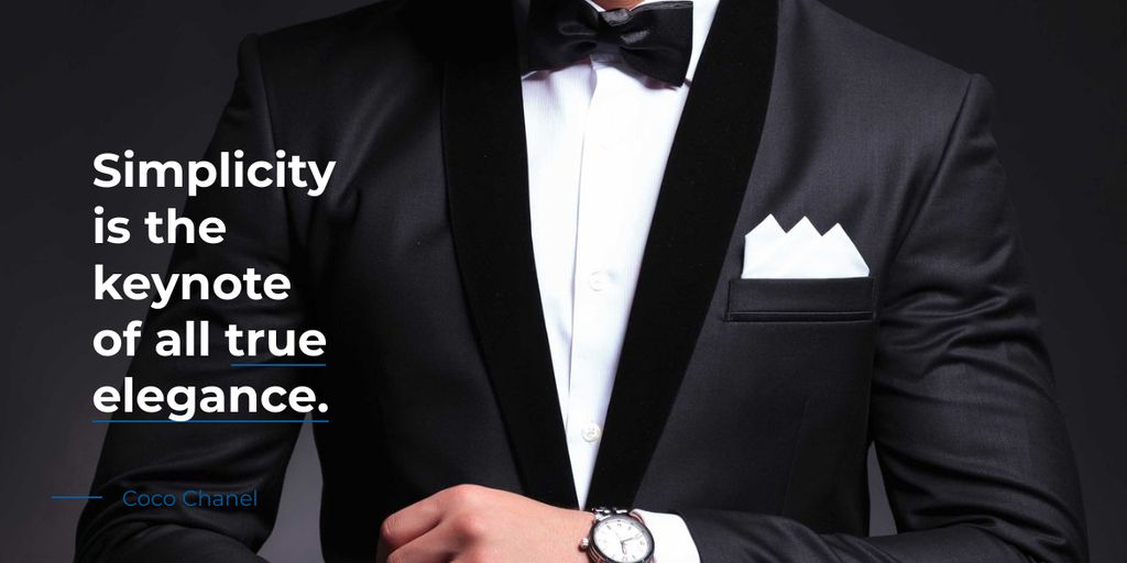 Elegance Quote Businessman Wearing Suit Image Πρότυπο σχεδίασης