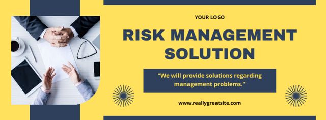 Plantilla de diseño de Consulting with Risk Management Solutions Facebook cover 