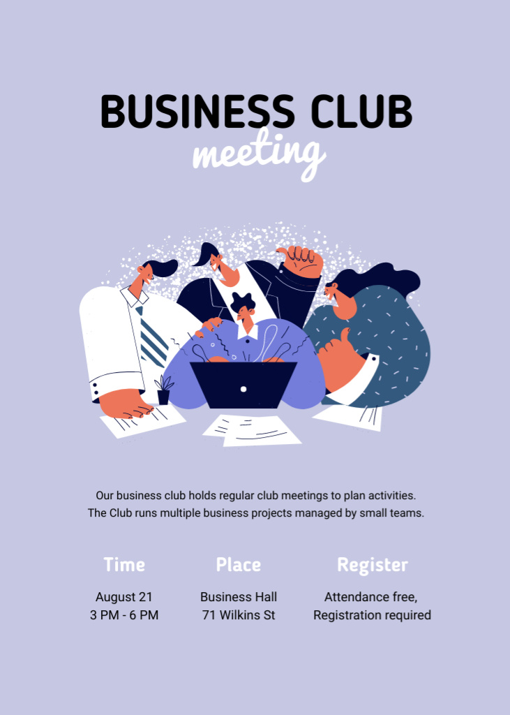Business Club Meeting with Workers Flayer – шаблон для дизайну