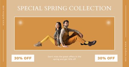 Designvorlage Spring Sale Special Collection with Beautiful Couple für Facebook AD