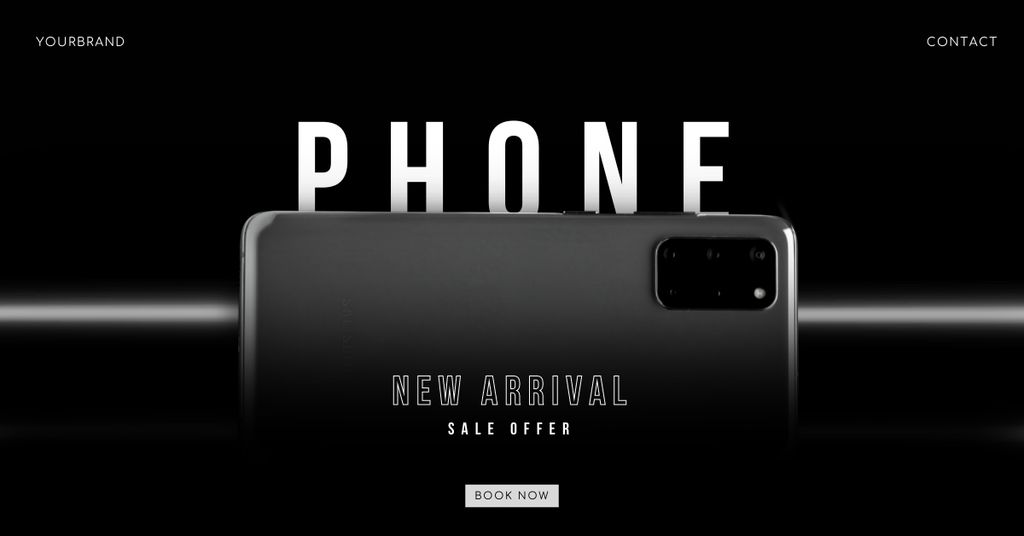 New Arrival Smartphone Sale Announcement Facebook ADデザインテンプレート