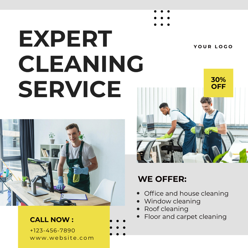 Expert Cleaning Service Offer Instagramデザインテンプレート