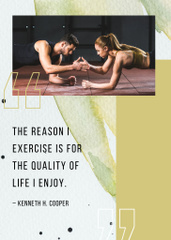 Couple Training Together And Quote About Exercise