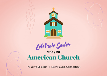 Easter Holiday Celebration Announcement Flyer A6 Horizontal Design Template
