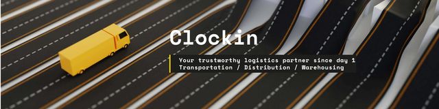 Plantilla de diseño de Logistics Company Advertising LinkedIn Cover 