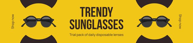 Sale on Trendy Round Shape Sunglasses Ebay Store Billboard Πρότυπο σχεδίασης